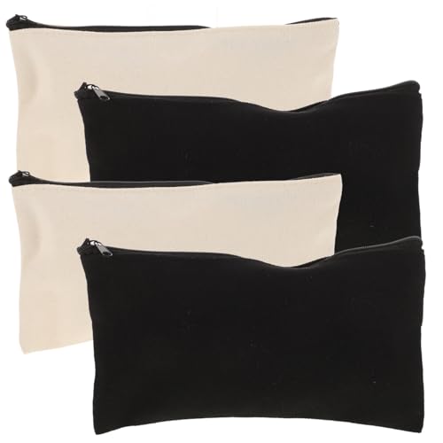 DEARMAMY 4stücke Aufbewahrungsbeutel Aus Canvas Mit Reißverschluss Vielseitig Einsetzbar Als Federmäppchen Für Schule Oder Haushalt Zum Organisieren Von Stiften Kugelschreibern Und Anderen von DEARMAMY