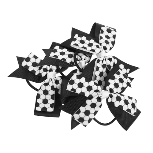DEARMAMY 4stücke Fußball Haarschleifen Für Mädchen Elastische Haar Bögen Mit Fußballmuster Sport Haar Krawatten Für Pferdeschwanzhalter Und Haarstyling von DEARMAMY