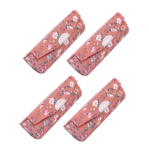 DEARMAMY 4stücke Floral Lippenstiftetui Mit Spiegel Tragbare Lipgloss-Box Lippenbalsamhalter Lippenstift-Organizer Für Täglichen Gebrauch von DEARMAMY
