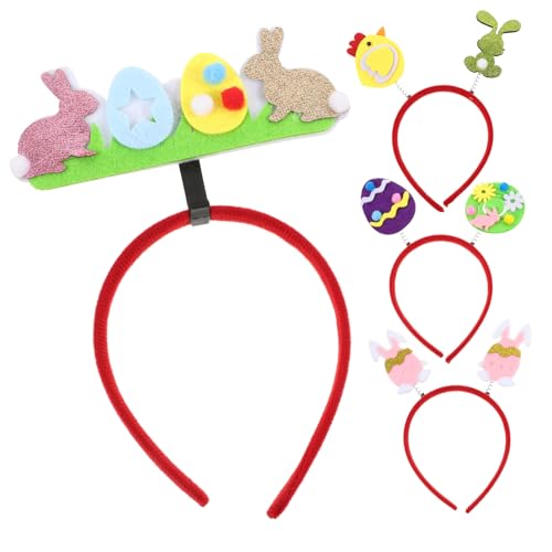 DEARMAMY 4stücke Frühlings-stirnbänder Dekorative Haarkränze Mit Hasen Eierdesigns Für Erwachsene Für Kostüme Partys Und Fotoshootings von DEARMAMY