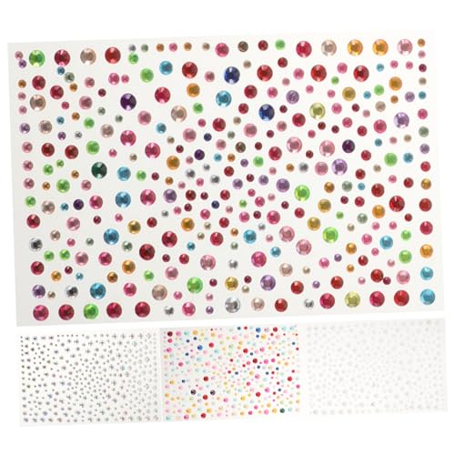 DEARMAMY 4stücke Gesicht-strass-perlen-aufkleber Flache Rückseite Und Aufkleber Für Maniküre Und Bastelzubehör von DEARMAMY