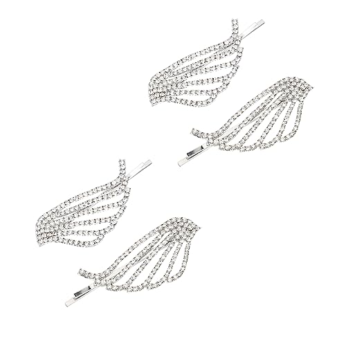 DEARMAMY 4stücke Glitzernde Engelsflügel Haarklammern Mit Strass Für Damen Stilvolle Seitenhaarspangen Eleganter Haarschmuck Für Besondere Anlässe Und Feierliche Events von DEARMAMY