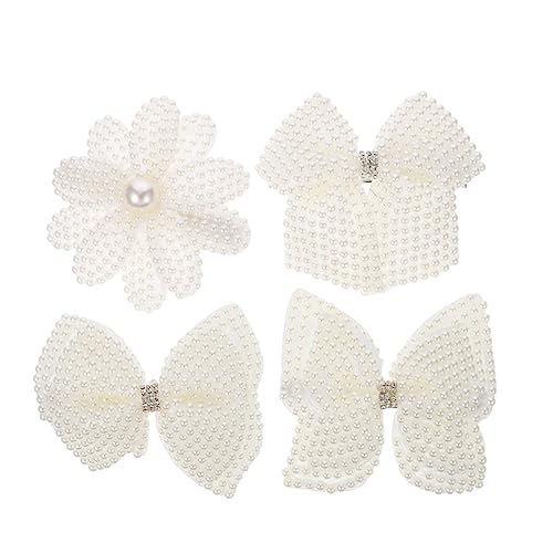 DEARMAMY 4stücke Haarschleifenclips Weiß Mit Alligator Design Und Schmetterling Formen Haarspangen Für Mädchen Und Braut Haar Zubehör Für Party Geburtstag Und Alltag von DEARMAMY