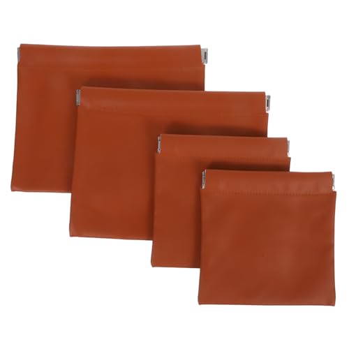 DEARMAMY 4stücke Kleine Make-up-Tasche Mit Druckknopfverschluss Organizer-Tasche Aus Pu-Material Für Reisen Schmuckaufbewahrung Mit Automatischem Verschluss Für Handtasche von DEARMAMY