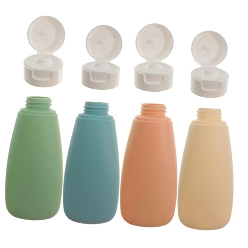 DEARMAMY 4stücke Nachfüllbare Reiseflaschen Auslaufsichere Kunststoffbehälter Für Kosmetik Toilettenartikel Shampoo Lotion Handcreme Transparent Mit Tragetasche DEARMAMY 4stücke Nachfüllbare Reiseflaschen Auslaufsichere Kunststoffbehälter Für Kosmetik Toilettenartikel Shampoo Lotion Handcreme Transparent Mit Tragetasche von DEARMAMY
