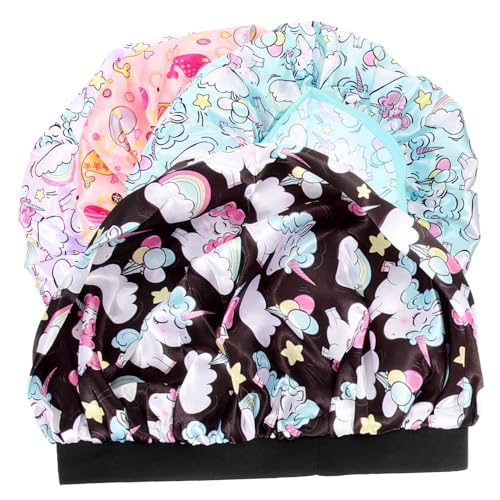 DEARMAMY 4stücke Schlafhaube Für Junge Mädchen Wiederverwendbar Aus Leicht Und Tragbar Für Täglichen Gebrauch Zum Duschen Und Schlafen von DEARMAMY