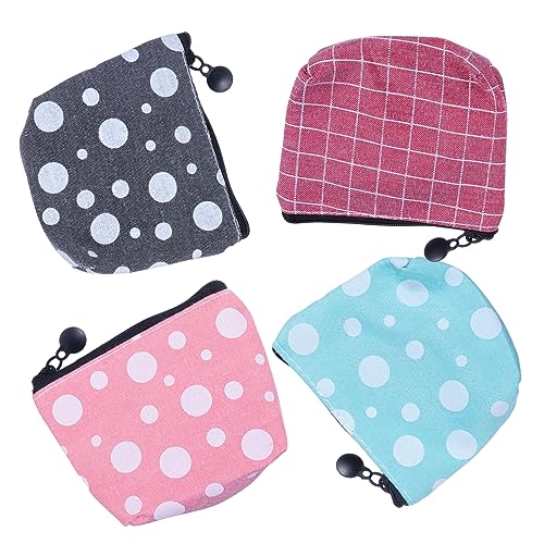 DEARMAMY 4stücke Tragbare Kleine Tasche Beutel Mit Reißverschluss Für Münzen Schlüssel Damenbinden Geldbörse Kleines Portemonnaie Oxford von DEARMAMY