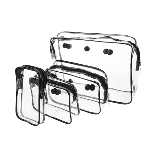 DEARMAMY 4stücke Transparenter Kulturbeutel Kosmetiktasche Mit Reißverschluss Reisetasche Durchsichtiger Make-up-Organizer Für Unterwegs Aufbewahrungsbox Mit Deckel von DEARMAMY