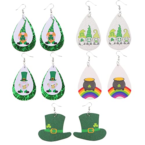 DEARMAMY 5 Paare Damen Patrick's Day Ohrringe Teardrop Baumelnd Leicht Elegant Modisch Für Festliche Anlässe von DEARMAMY