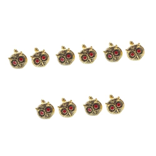 DEARMAMY 5 Paare Eulenförmige Manschettenknöpfe Legierung Vintage Cufflinks für Herren Stilvolle Anzugaccessoires für Formelle Anlässe und Hochzeiten von DEARMAMY