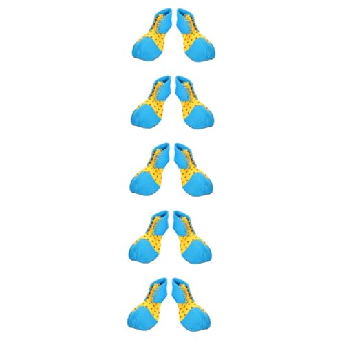 DEARMAMY 5 Paare Halloween Clown Schuhe für Erwachsene Große Cosplay Clownschuhe aus Flexiblem Hautfreundlichem Material Langlebig und für Karneval Party und Show Auftritte von DEARMAMY