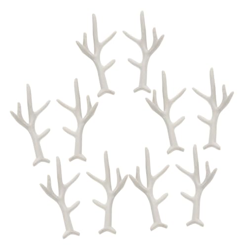 DEARMAMY 5 Paare künstliche Geweihe Rentier Weihnachtshaarspangen Hirsch Kostüm für Damen haar deko weihnachtsbasteln Kopfschmuck selber machen geweih dekore selber machen Plastik Weiß von DEARMAMY