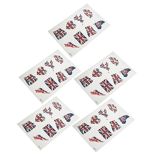 DEARMAMY 5 Sätze Fußball Fan Tattoos Temporäre Gesichtstätowierungen für Sportevents Selbstklebende Aufkleber für Partys und Fan Dekorationen Sicher und Langlebig von DEARMAMY