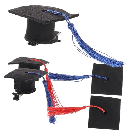 DEARMAMY 5 Stücke Kinder Graduierung Haarspange Arzt Hut Stil Haarnadel Foto Party Zubehör Stilvolle Mädchen Haar Zubehör Präsentieren Zufällige Farbe von DEARMAMY