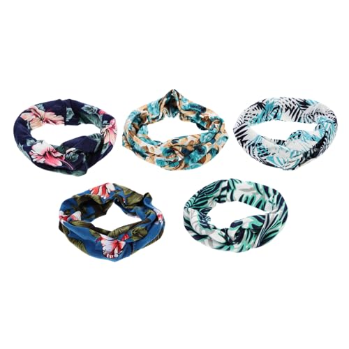 DEARMAMY 5 Stück Elastische Sport Stirnbänder für Damen Atmungsaktive und Feuchtigkeit Absorbierende Haarbänder für Yoga Fitness und Outdoor Aktivitäten für Verschiedene Kopfformen von DEARMAMY