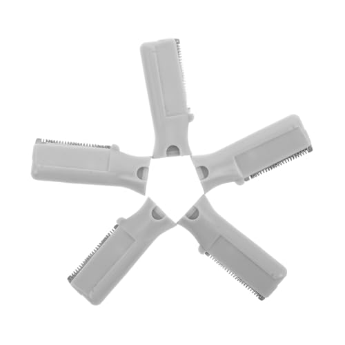 DEARMAMY 5 Stück Gesichtsrasierer Entferner Trimmer Ersatz Schönheit Nachfüllung Gesichts- Gebogen Trimmen Professional Klingen Dame Nasenhaarschneider Für Frauen Plastik Dark Grey von DEARMAMY