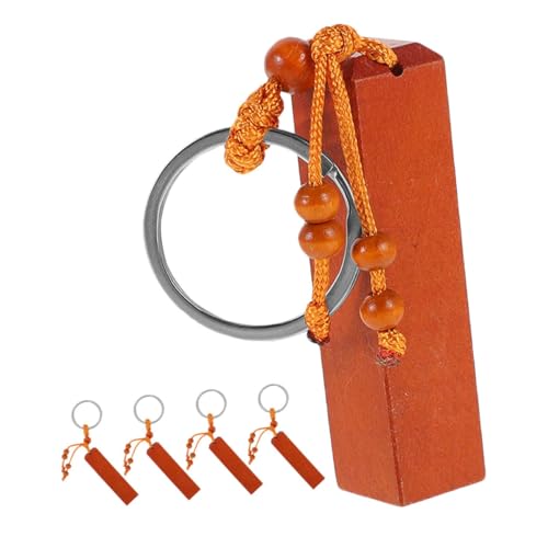 DEARMAMY 5 Stücke Sublimation Blank Schlüssel Handwerk Schlüsselanhänger Holz Einfache Auto Schlüssel Kette für Home Office Decor von DEARMAMY