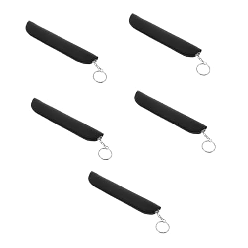 DEARMAMY 5 Stück Kugelschreibertasche Stifthülle Beutel Stiftetui Für Erwachsene Brunnen Fall Stifttragetasche Stifttaschen Für Verpackungszwecke Lederstifthalter Pu Black von DEARMAMY