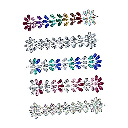 DEARMAMY 5 Stück Gesichtsjuwelen Aufkleber Strass Aufkleber für Make Up Selbstgemacht Haaraufkleber für Partys und Festivals von DEARMAMY