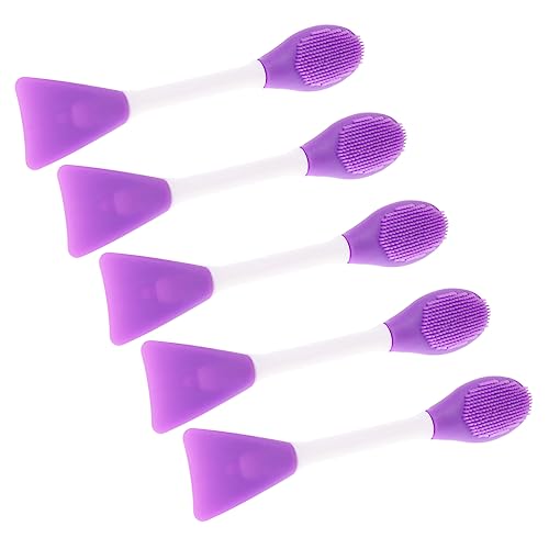 DEARMAMY 5 Stück Maskenpinsel tief Gesichts- Hautpflege Gesichtsspatel Entferner gesichtspeelingbürste gesichtsbürste aus silikon Silikonbürste für Gesichtsmaske abs Violett von DEARMAMY
