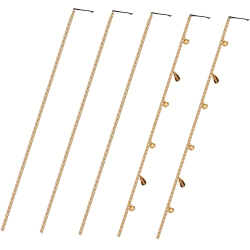 DEARMAMY 5stücke Zopfschmuck Haarketten Für Damen Haarspangen Mit Quaste Haarkettenschmuck Für Zöpfe Haarschmuck Mit Kette Für Pferdehaare von DEARMAMY