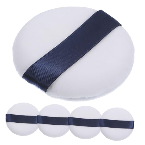 DEARMAMY 5 Stück Runder Makeup Puderquaste Weiche Baumwolle Wiederverwendbar für Lose Puder Sanfte Anwendung Passend für Empfindliche Haut Make Up für Natürliches Finish von DEARMAMY