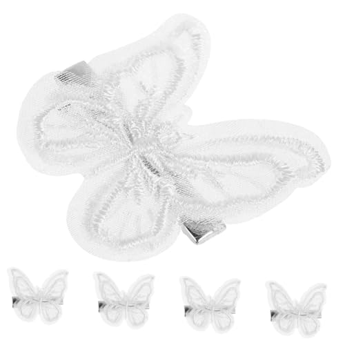 DEARMAMY 5stücke Schmetterling Clip Mit Spitze Für Mädchen Weiße Schmetterlings-haarspangen Schmetterlings-haarschmuck Haar-accessoires Für Partys Und Besondere Anlässe von DEARMAMY