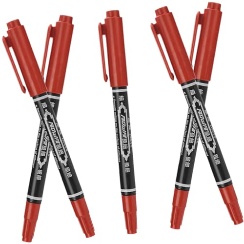 DEARMAMY 5 Stück Tattoo-Marker Augenbrauenmarker Beauty-Marker Augenbrauen-Make-up-Stift Augenbrauen-Mapping-Kit Augenbrauenstift zuordnen Hautmarker Brow Mapping Pen Plastik rot von DEARMAMY