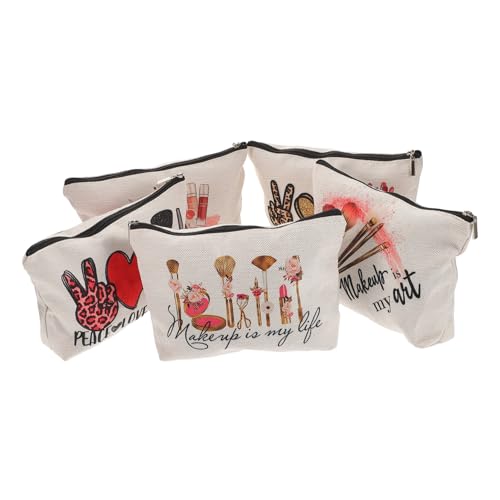 DEARMAMY 5 Stück Teiliges Kosmetiktaschen für Reisen Wasserdichtes Toilettenartikel Organizer mit Reißverschluss Vielseitige Make Up für Kosmetik Stifte und Kleinigkeiten von DEARMAMY