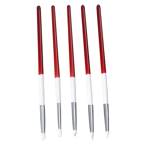 DEARMAMY 5stücke Teiliges Nail Art Skulptur Carving Pen Kit Mit Silikonkopf Gestaltung Und Zeichenwerkzeuge Verschiedenen Stiftköpfen Für Filigrane Designs Und Langlebigen Einsatz von DEARMAMY