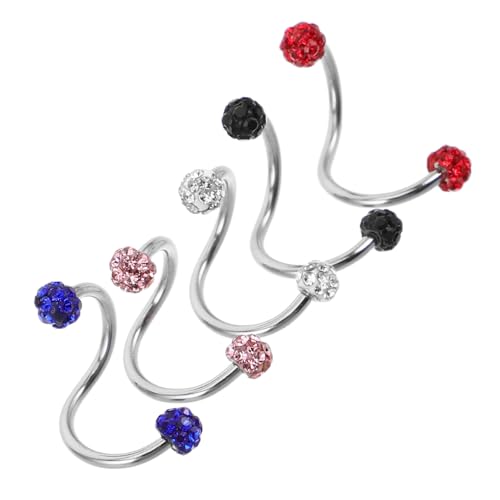 DEARMAMY 5 Stück Teiliges Polymer Clay Ohrstecker für Damen S Förmige Ohrringe mit Funkelnden Strasssteinen Bequemes Tragegefühl für Partys Hochzeiten und Besondere Anlässe von DEARMAMY