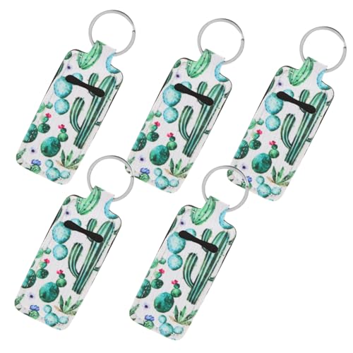 DEARMAMY 5 Stück Teiliges Quadratischer Neopren Schlüsselanhänger Lippenstifthalter Tragbarer Make Up Organizer für Lippenstift Lippenbalsam Aufbewahrungstasche Stilvoll und Langlebig von DEARMAMY