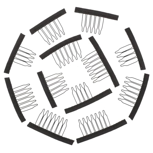 DEARMAMY 50 Stück Perücke Zubehör Clips Atmungsaktiver Haarnetzkamm aus Legierung für Haarverlängerung Selbstgemacht Perücken Accessoire für Damen und Herren von DEARMAMY