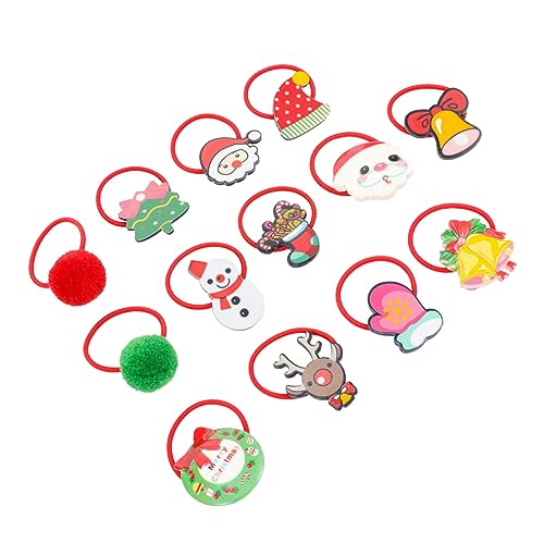 DEARMAMY 50 Stück Teiliges Weihnachts Haargummi Set für Mädchen Bunte Ponytail Halter Langlebige Haarschleifen Weihnachtliche Haaraccessoires für Partys und Festtage von DEARMAMY