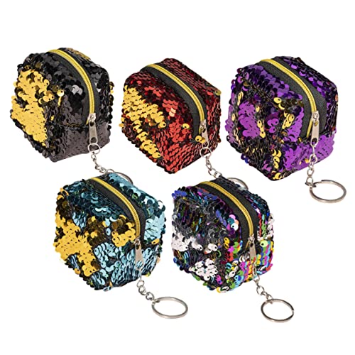 DEARMAMY 5stücke Mini-Sequin Geldbörse Rot Grün Schwarz Und Praktische Aufbewahrung Für Münzen Schmuck Und Kleine Gegenstände Leicht Und Langlebig Für Frauen Und Mädchen von DEARMAMY