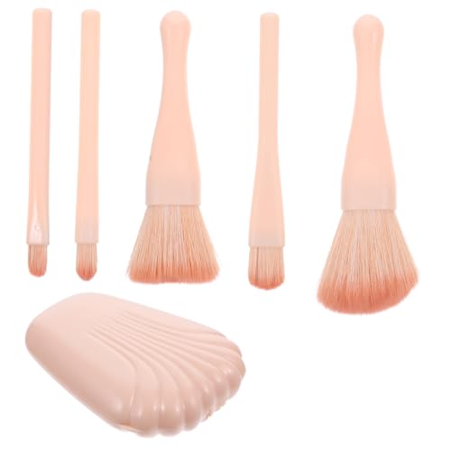 DEARMAMY 5Stücke Teiliges Make Up Bürstenset Mit Aufbewahrungskoffer Und Spiegel Lidschatten Und Highlighter Pinsel Weich Und Hautfreundlich Für Unterwegs von DEARMAMY