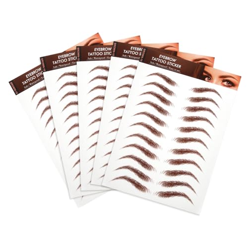 DEARMAMY 5blätter Augenbrauen-transfer-aufkleber Wasserfest Augenbrauenaufkleber Für Make-up Augenbrauensimulation Augenbrauenset Augenbrauen Schminken Augenbrauenaufkleber Braun Aufkleber von DEARMAMY