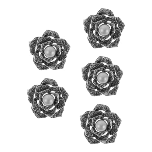 DEARMAMY 5st Dunkle Strassbrosche Anstecknadeln Anstecknadel Mit Blumenmuster Für Anzüge Schalkragennadel Blumenstift Anstecknadel Für Anzug Frauen Reversnadel Modeschmuck Legierung von DEARMAMY