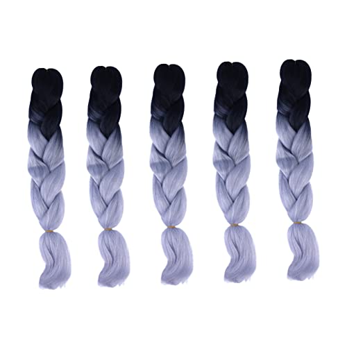 DEARMAMY 5stücke Afrikanischer Zopf Flechthaar Farbverlaufszopf Fake-zopf Für Mädchen Perückenzöpfe Hochtemperatur-drahtperücke von DEARMAMY