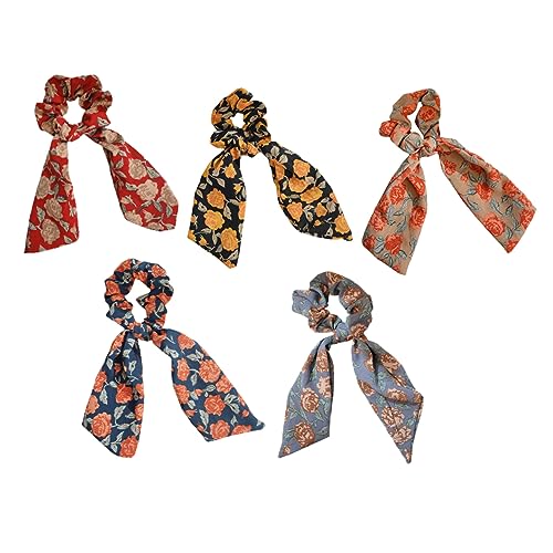 DEARMAMY 5stücke Geknotete Haargummis Elastische Haargummis Für Mädchen Praktische Haarringe in Zufälligen Farben Leicht Und Kompakt Für Alltag Haarschmuck Für Freizeitoutfits von DEARMAMY