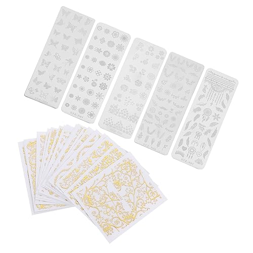 DEARMAMY 5stücke Nagelstempelplatten Für Nagelkunst Nailart-stempel Und Nagelstempelplatten Nailart-zubehör Und Nagelstempel Schablonen Für Professionelles Und Einfaches Maniküre-design von DEARMAMY