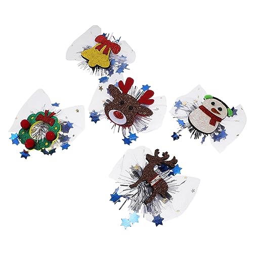 DEARMAMY 5stücke Weihnachten Haar Clips Weihnachten Haarnadeln Party Haar Zubehör Junge Mädchen Haarschmuck Weihnachts Haarspangen Für Kleinkinder von DEARMAMY