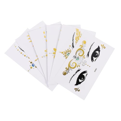 DEARMAMY 6 Blätter Gesichtskleber Zufällige Temporäre Tattoos für Halloween und Cosplay Einfach Anzuwenden Vielseitige Aufkleber für Partys und Festivals für Kreative Looks DEARMAMY 6 Blätter Gesichtskleber Zufällige Temporäre Tattoos für Halloween und Cosplay Einfach Anzuwenden Vielseitige Aufkleber für Partys und Festivals für Kreative Looks von DEARMAMY