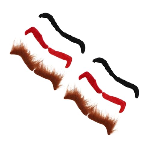 DEARMAMY 6 Paar Halloween Falsche Augenbrauen Selbstklebendes Halloween-Cosplay Partei Gefälschte Augenbrauen Gel Halloween-kostüm-augenbrauen Gesichtskostümzubehör Fussel Flanell von DEARMAMY