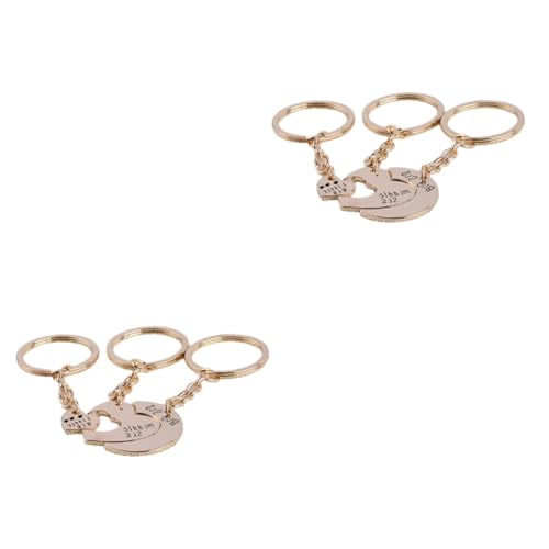 DEARMAMY 6 STK Familien schmuck Schlüsselanhänger für Paare Sein und Ihr Schlüsselanhänger The Family Jewels liebesgeschenke Familie Schlüsselanhänger für Schwester Golden von DEARMAMY