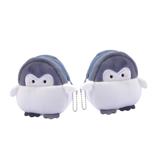 DEARMAMY 6stücke Plüsch Pinguin Münzbeutel Mini Lippenstift Taschen Niedliche Geldbörse Für Frauen Für Münzen Kosmetik Und Kleine Gegenstände Als Für Freunde Und Familie von DEARMAMY