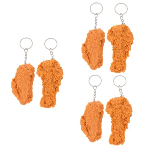DEARMAMY 6stücke Imitations-Fried Chicken Schlüsselanhänger Lustige Hähnchenbeins Und Flügel Anhänger Für Taschen Schlüssel Für Festivals Und Besondere Anlässe von DEARMAMY