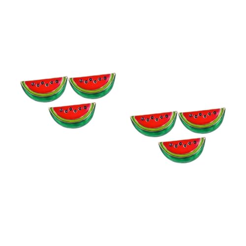DEARMAMY 6 Stck Teiliges Wassermelonen Broschen Langlebiger Niedliche Cartoon Anstecknadeln für Damen Cardigan Vielseitig Verwendbare Mode Clips für Kleidung Taschen und Hüte von DEARMAMY
