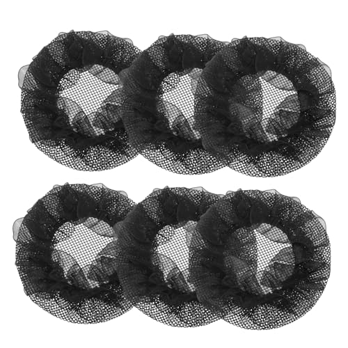 DEARMAMY 6stücke Ballett Duttnetze Aus Netz Mit Spitze Verzierung Elastische Stretch-haarnetze Für Dutts Haarnetze Für Frauen Und Mädchen Für Ballett Eiskunstlauf Tanz von DEARMAMY