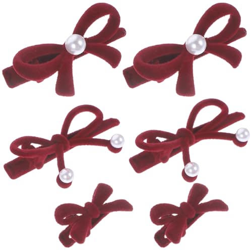 DEARMAMY 6stücke Mini Perlen Haarspangen Mit Schleife Süße Haarspange Für Frauen Und Mädchen Dekorative Haarspange Kleine Haarspangen Mit Perlendekor Für Alltag Und Party von DEARMAMY